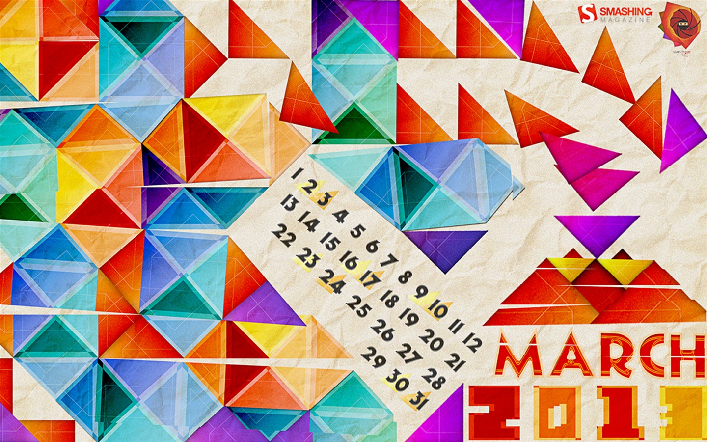 2013年3月 月曆壁紙(一) #16 - 1440x900
