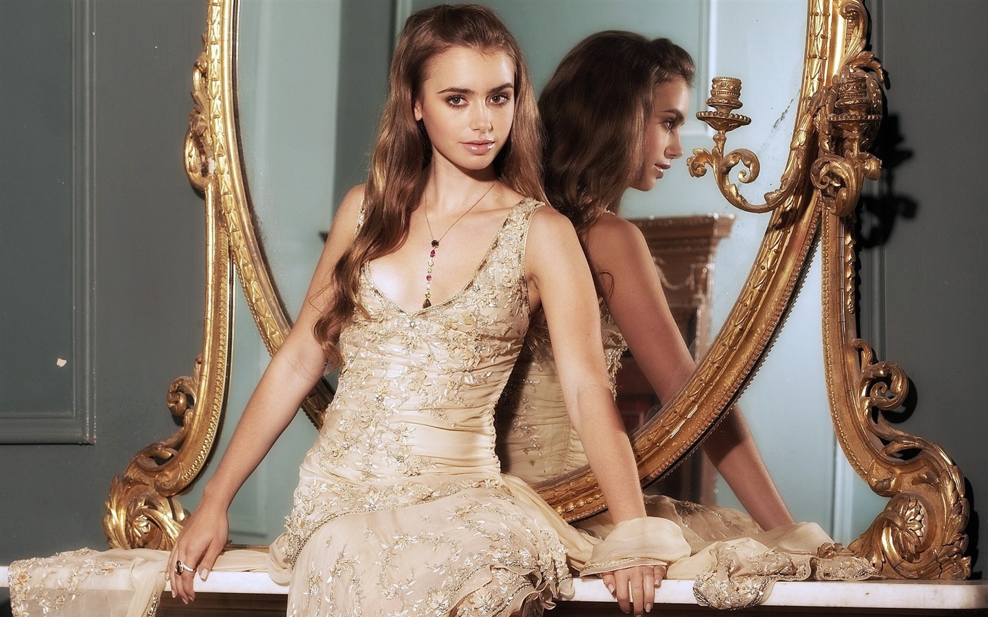 Lily Collins 莉莉·柯林斯 美女壁紙 #1 - 1440x900