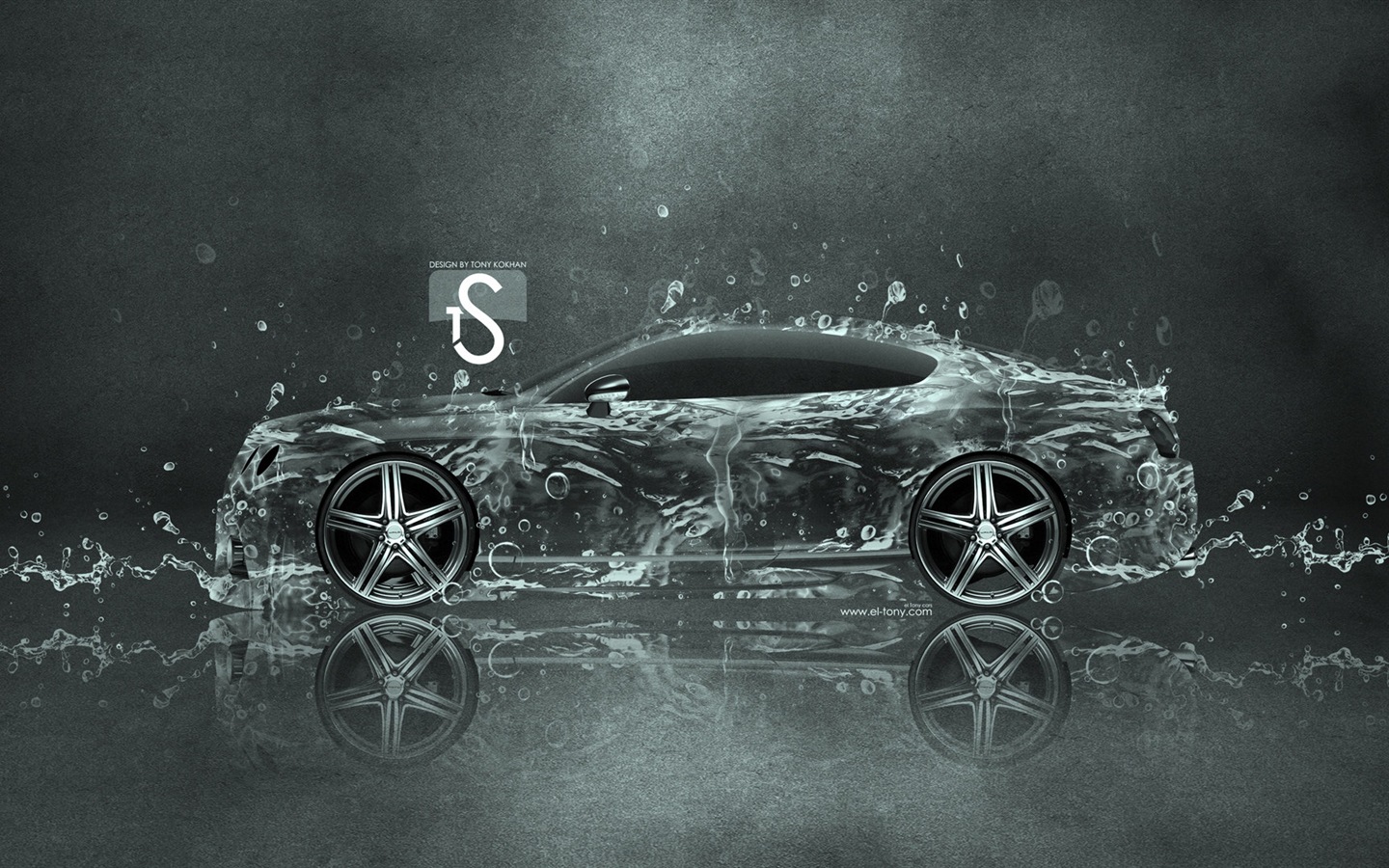 물 방울 스플래시, 아름다운 차 크리 에이 티브 디자인 배경 화면 #2 - 1440x900