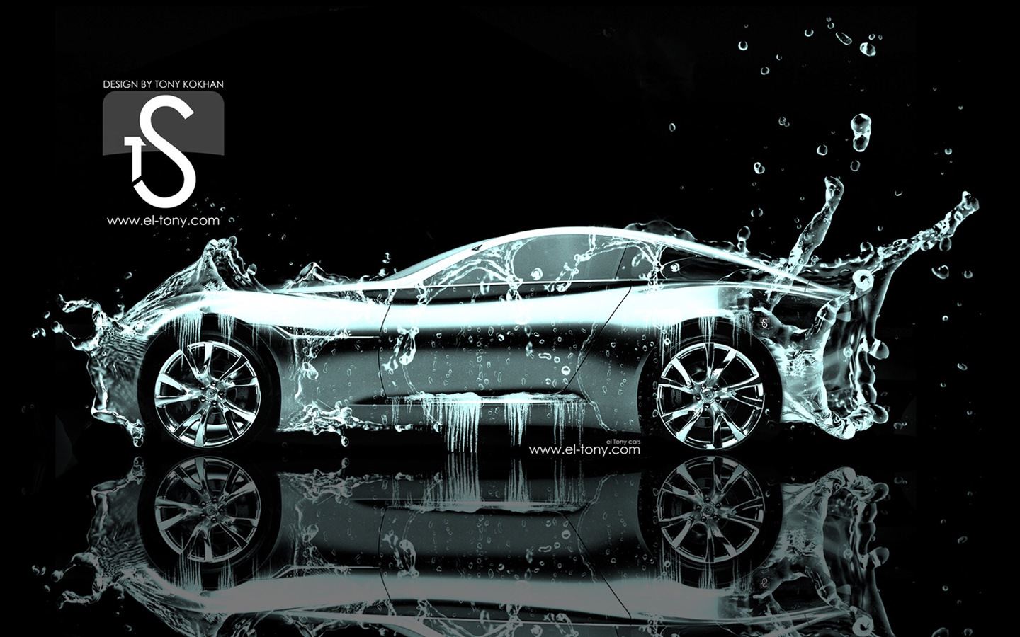 Les gouttes d'eau splash, beau fond d'écran de conception créative de voiture #13 - 1440x900