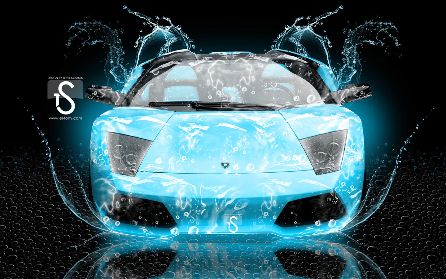 Kapky vody stříkající, krásné auto kreativní design tapety #16 - 1440x900
