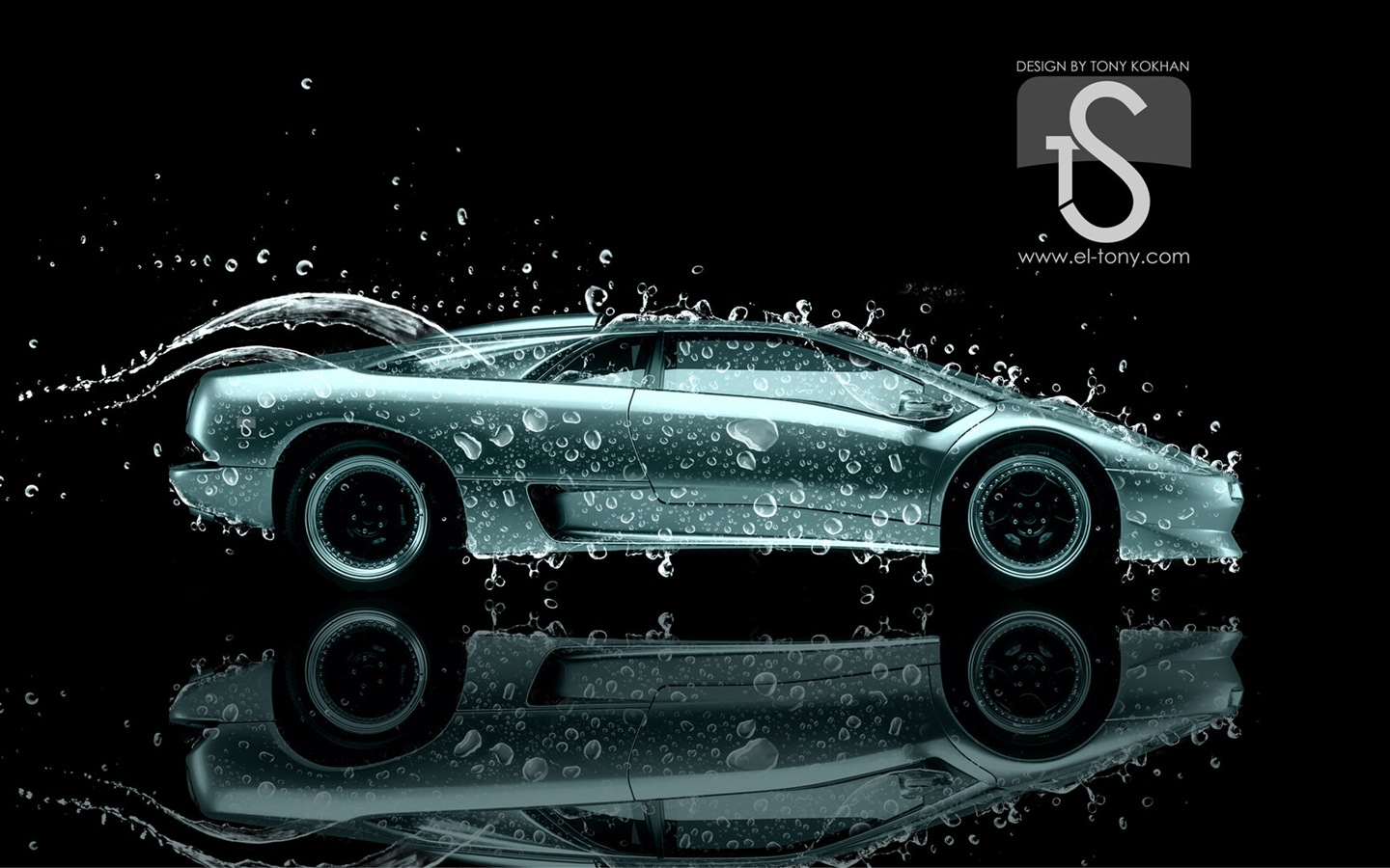 Les gouttes d'eau splash, beau fond d'écran de conception créative de voiture #27 - 1440x900