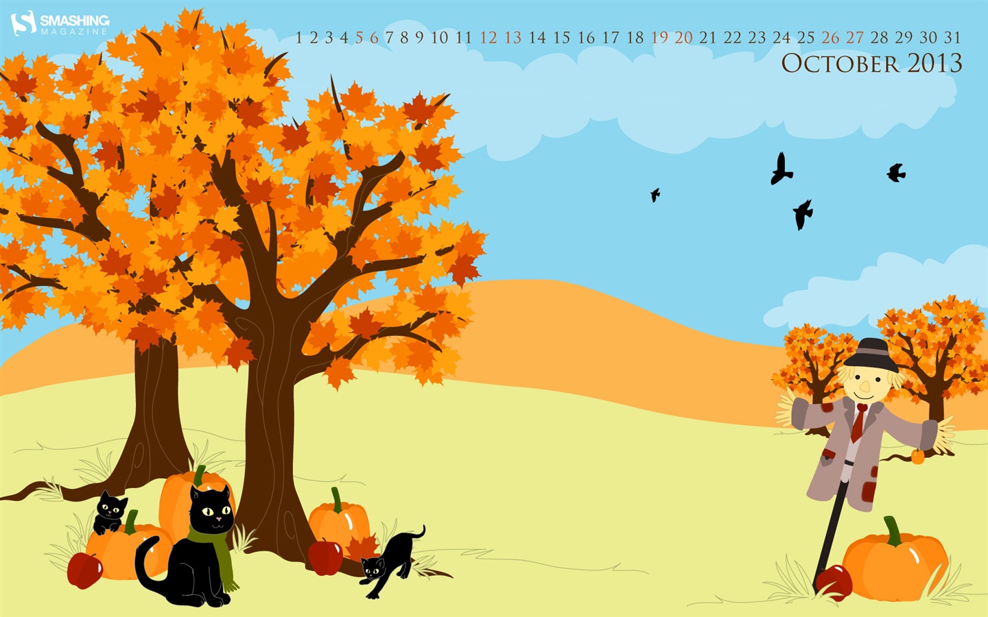 Oktober 2013 Kalender Wallpaper (2) #15 - 1440x900