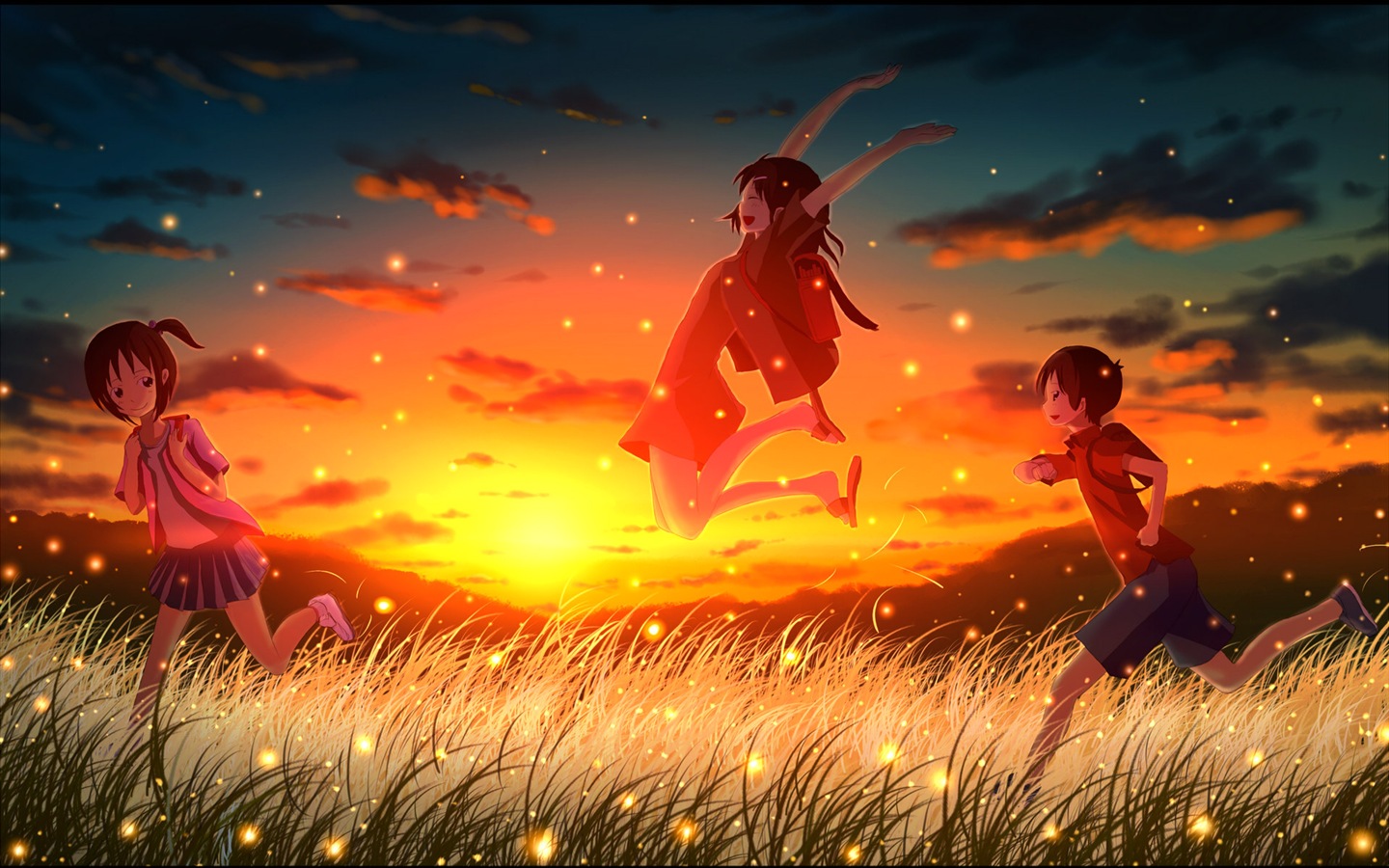 světluška léto krásný anime tapety #1 - 1440x900