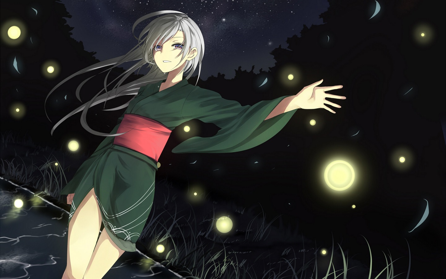 světluška léto krásný anime tapety #4 - 1440x900