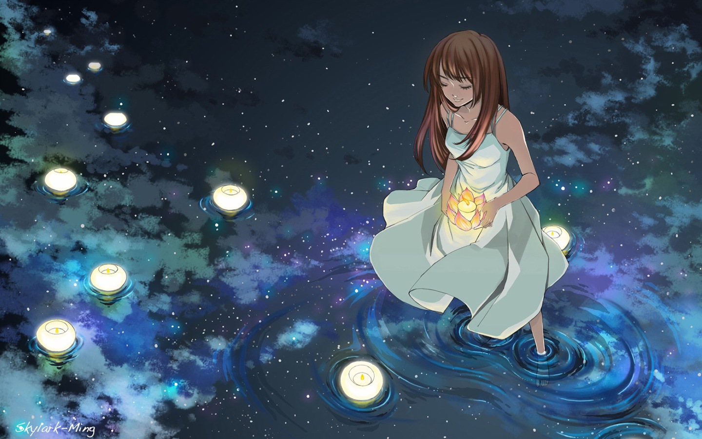 světluška léto krásný anime tapety #5 - 1440x900
