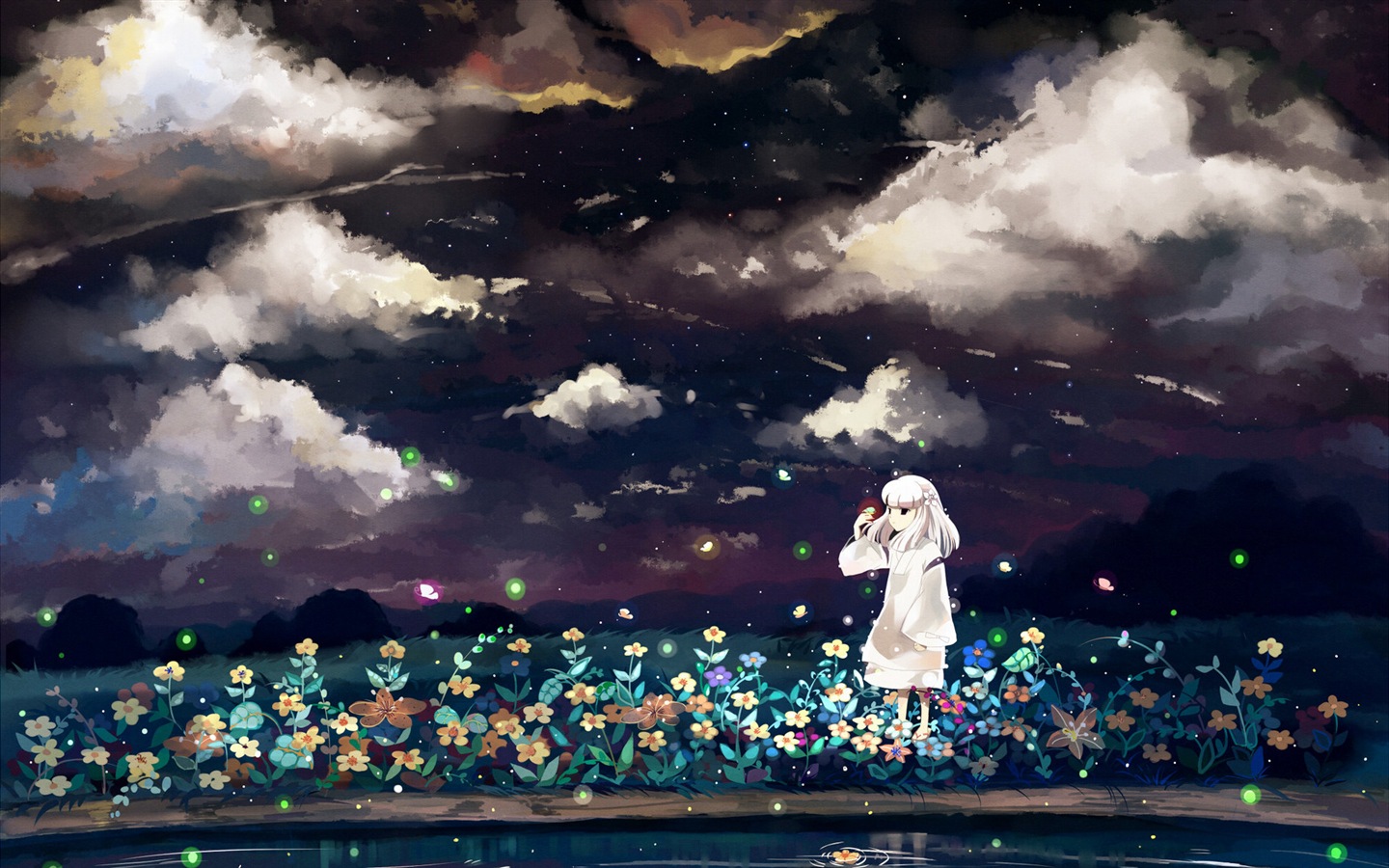 světluška léto krásný anime tapety #9 - 1440x900