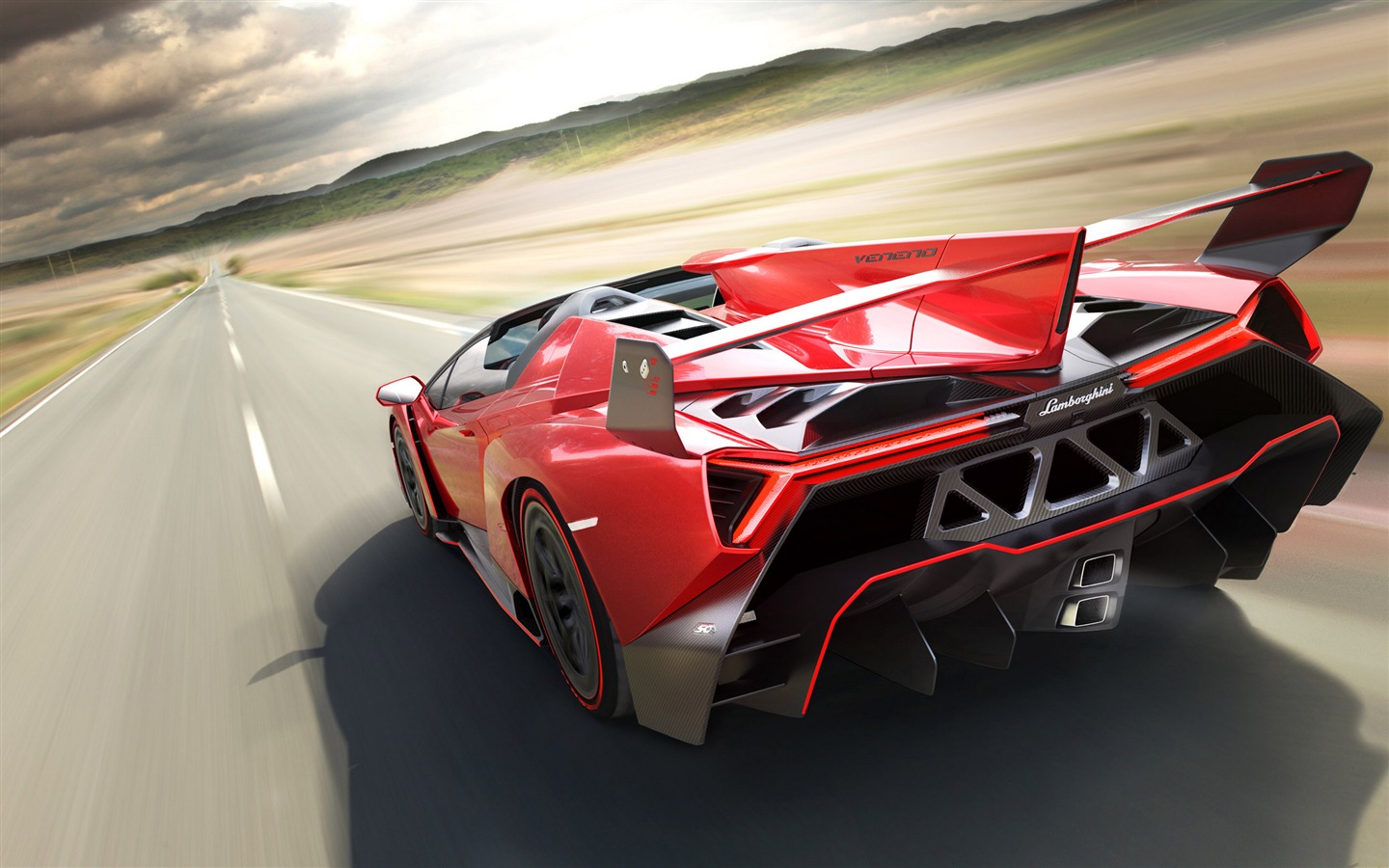 2014 Lamborghini Veneno Roadster rot Supersportwagen HD Wallpaper #2 - 1440x900