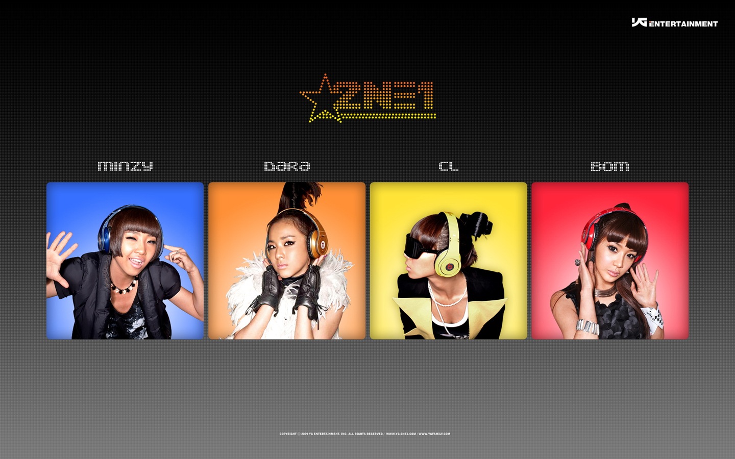 Korean music girls skupina 2NE1 HD tapety na plochu #16 - 1440x900