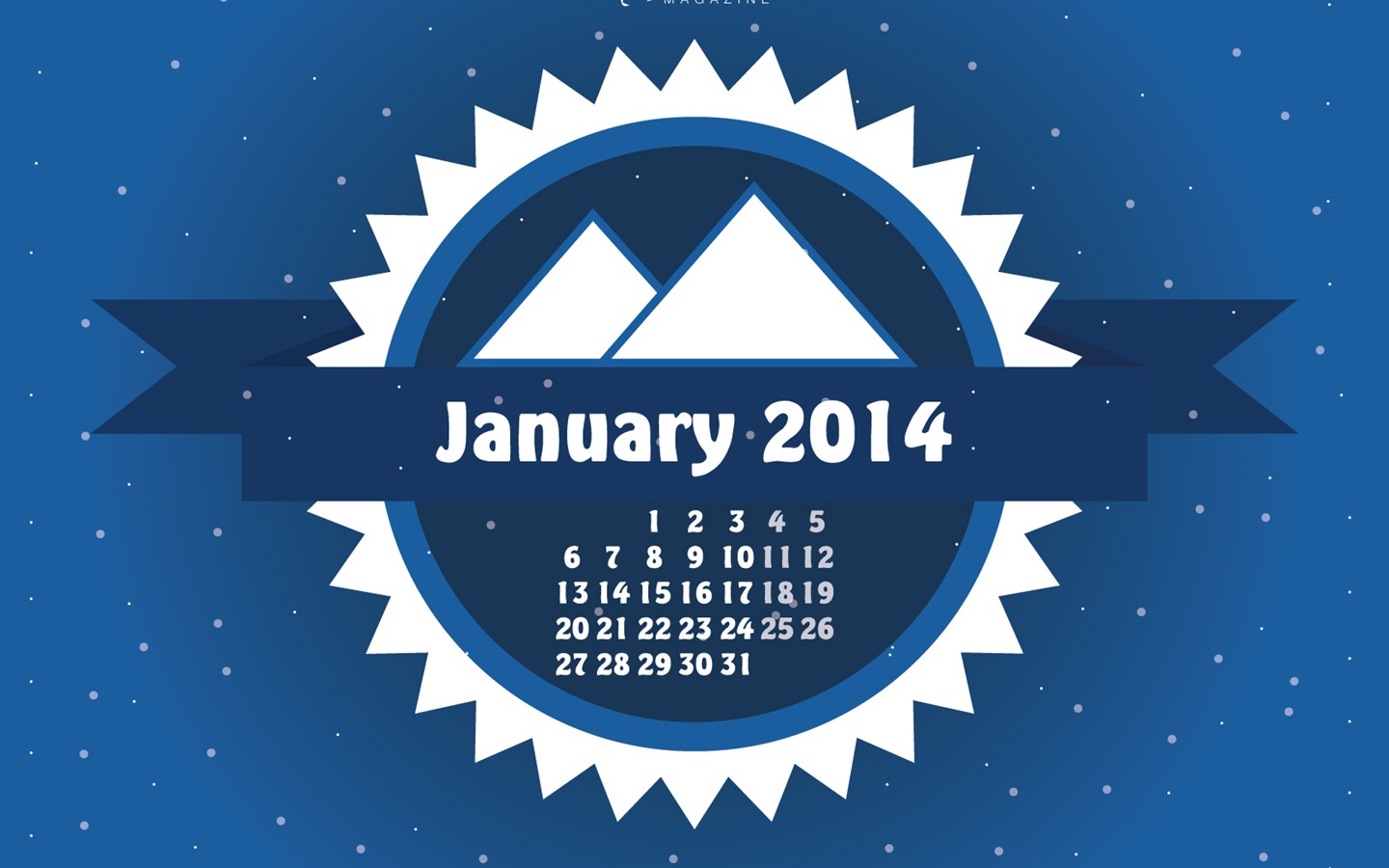 2014年1月カレンダー壁紙（1） #12 - 1440x900