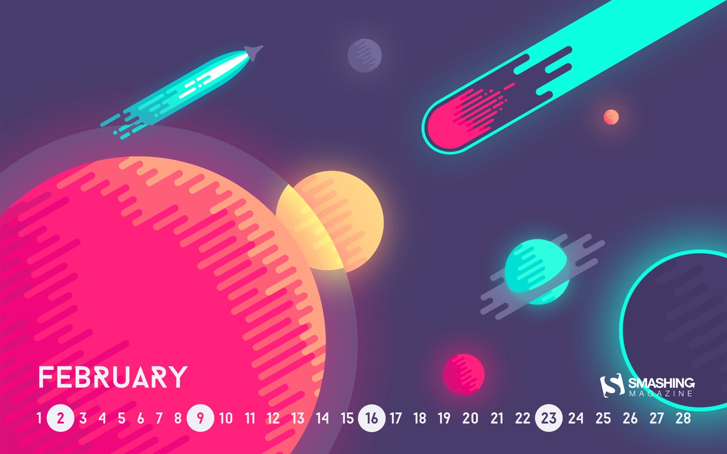 2014年2月 月曆壁紙(一) #1 - 1440x900