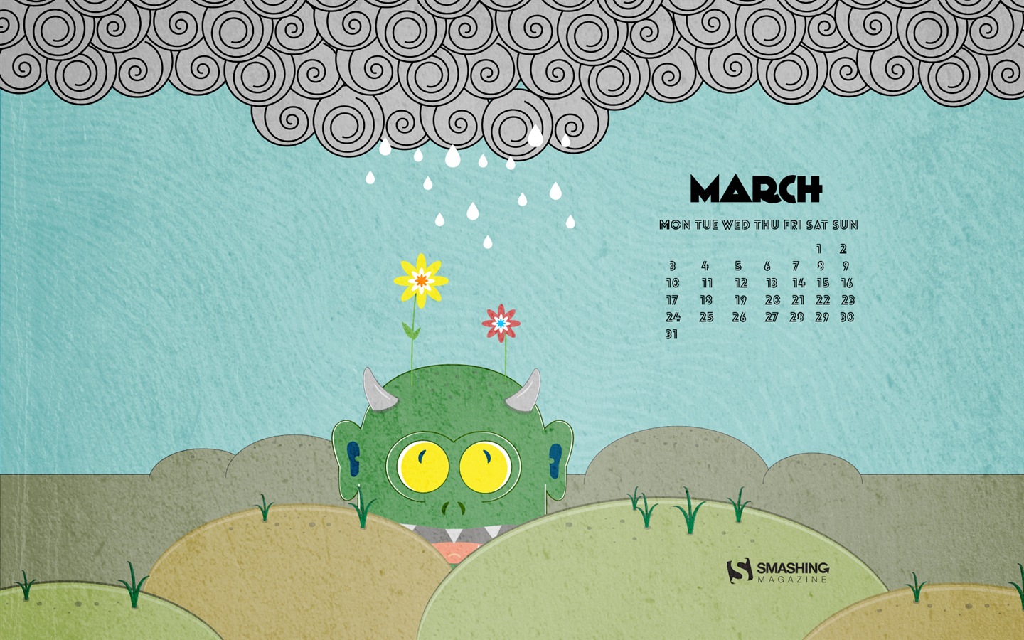2014年3月 月曆壁紙(一) #17 - 1440x900
