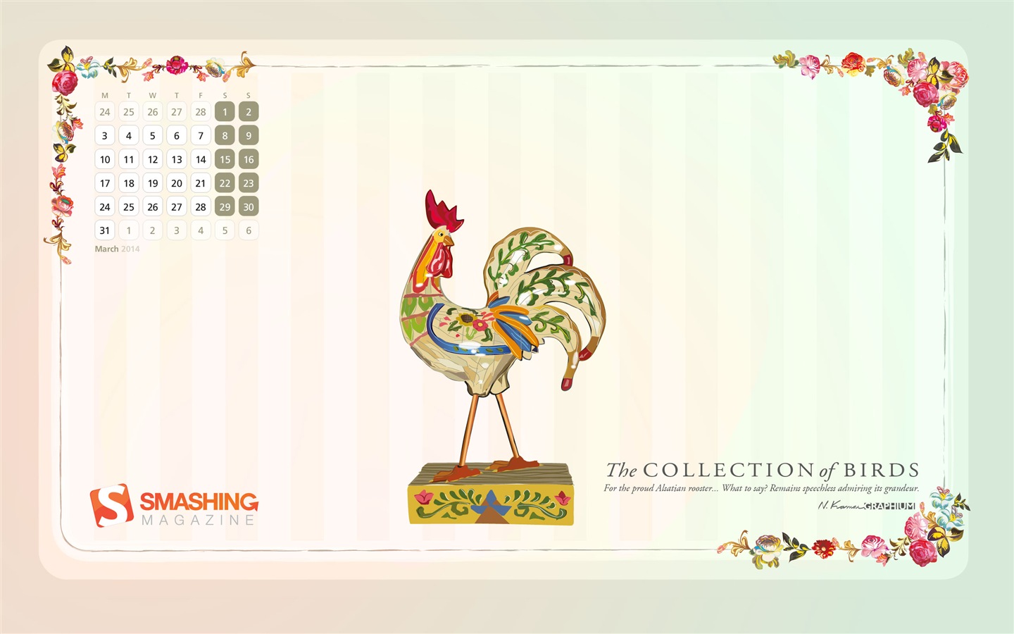 2014年3月 月曆壁紙(二) #13 - 1440x900