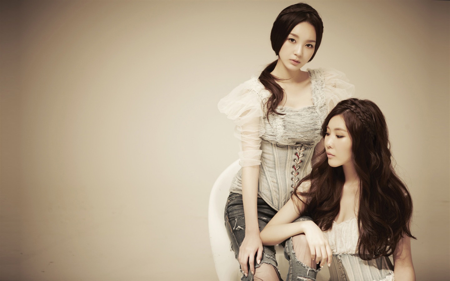 Davichi, duo de groupe coréen de fille, fonds d'écran HD #8 - 1440x900