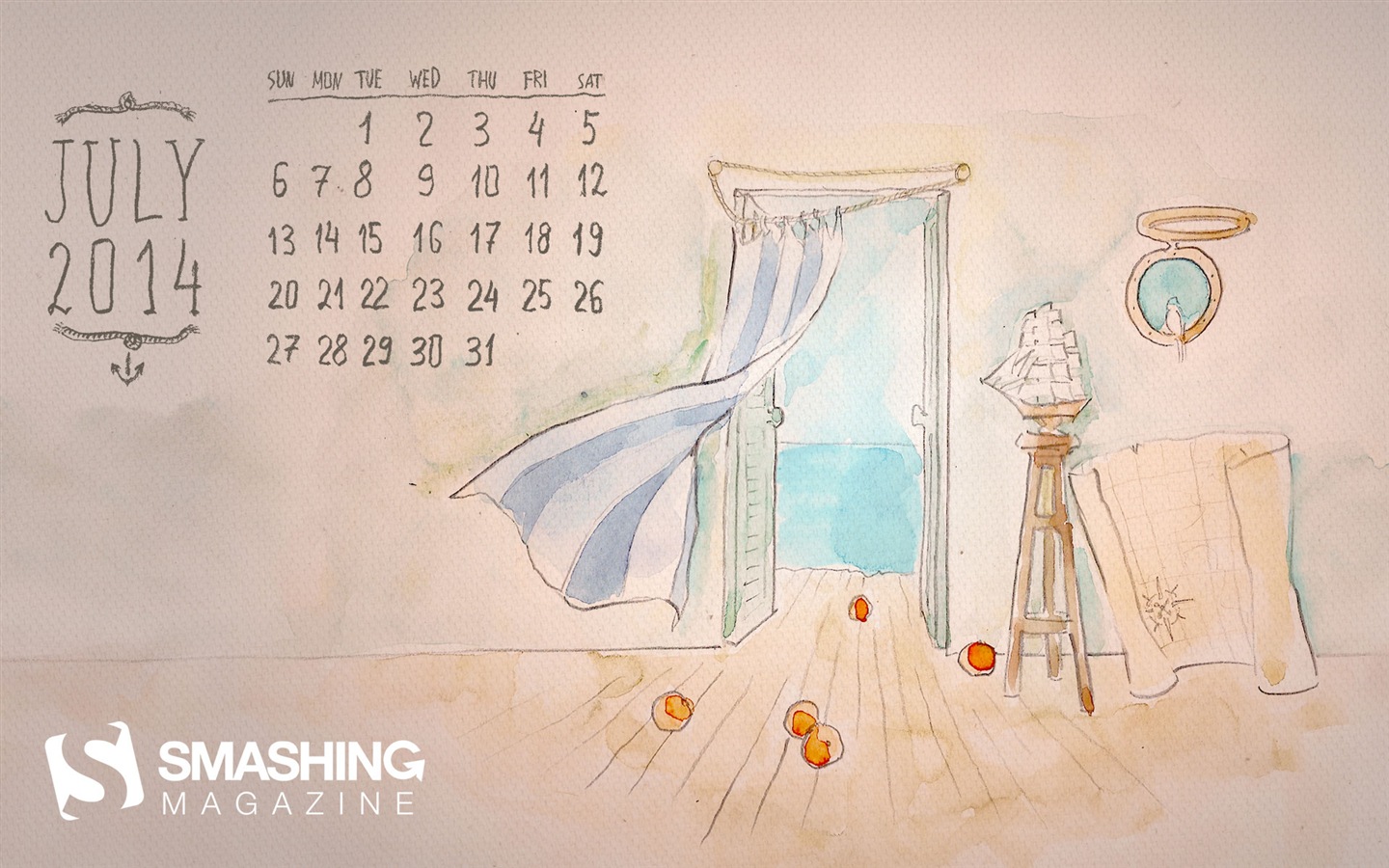 2014年7月 月曆壁紙(一) #11 - 1440x900