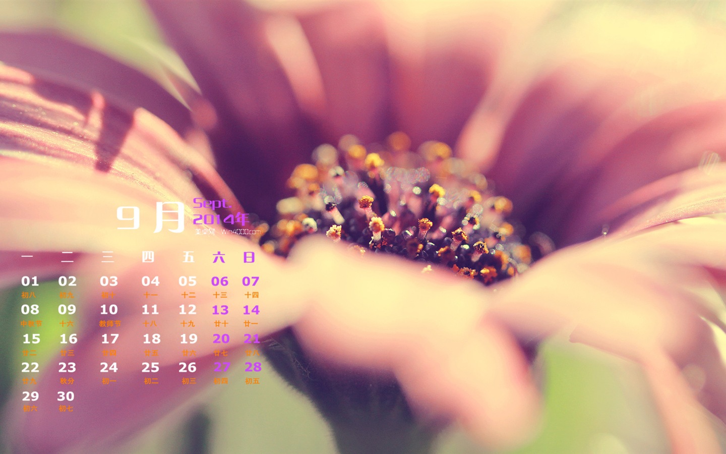 2014年9月 月曆壁紙(一) #16 - 1440x900