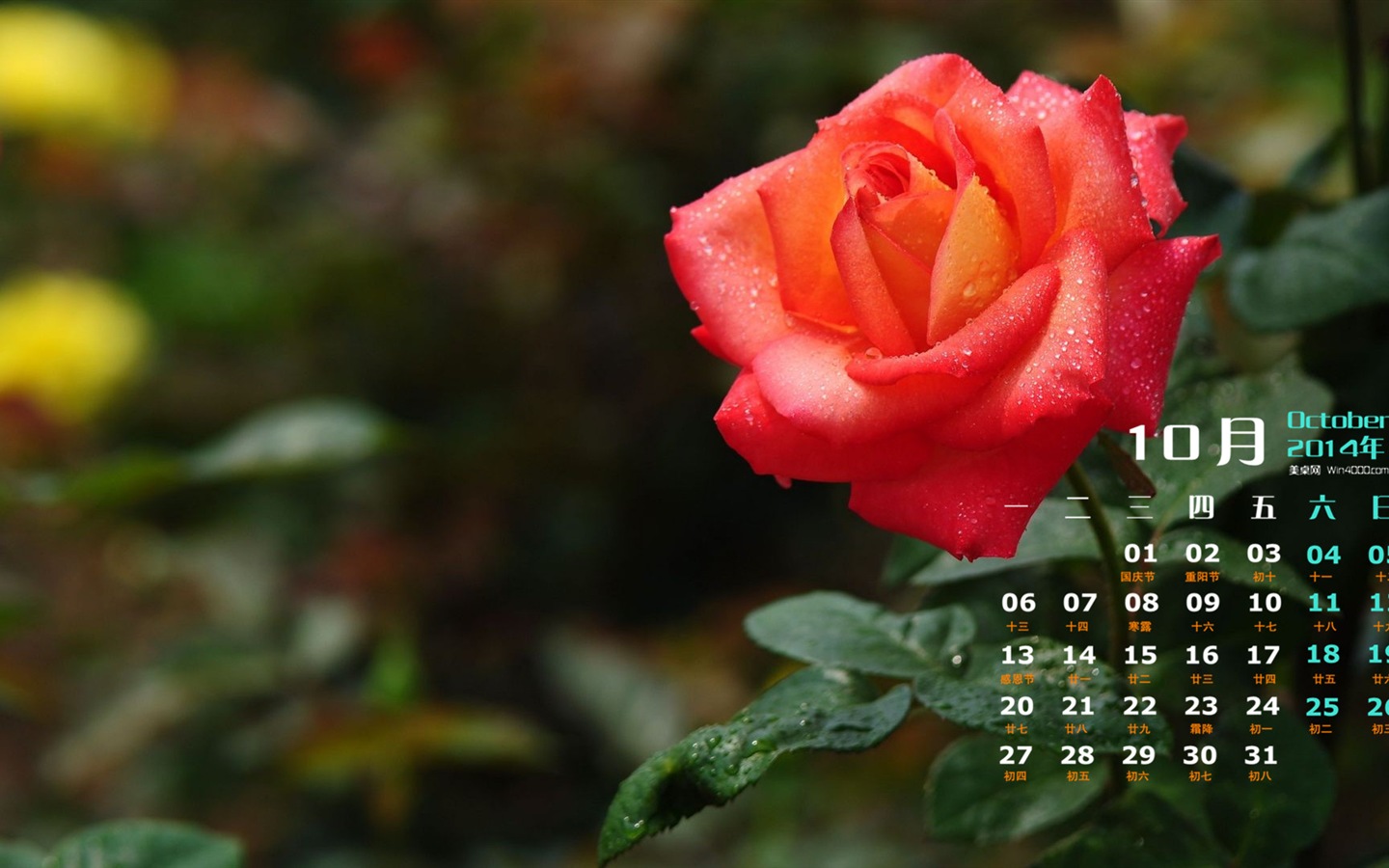 2014年10月 月曆壁紙(一) #12 - 1440x900