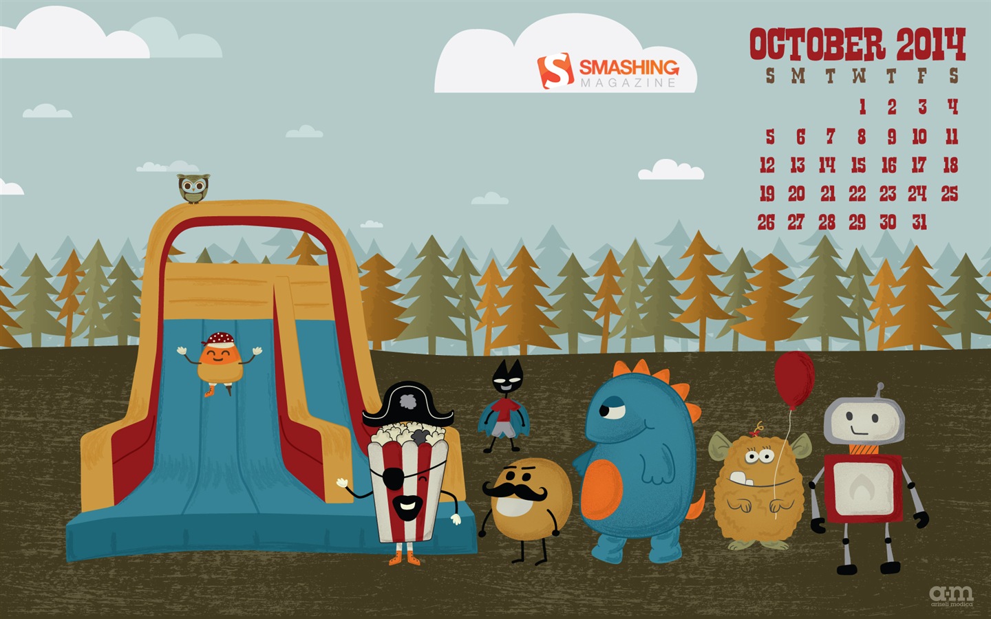 October 2014 Calendar wallpaper (2) #9 - 1440x900
