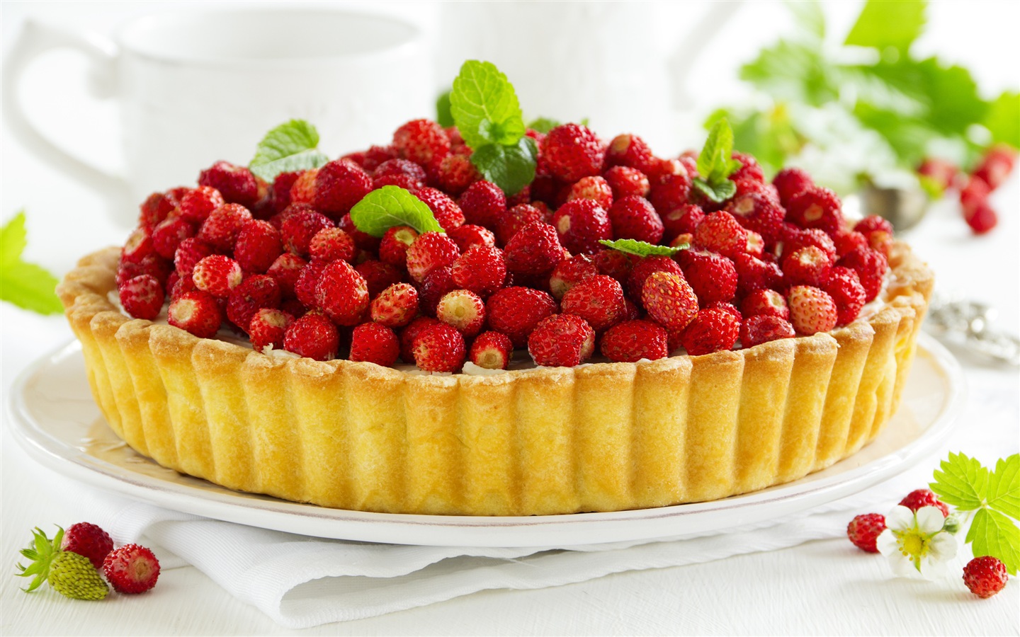 Delicioso pastel de fresas fondos de pantalla de alta definición #24 - 1440x900