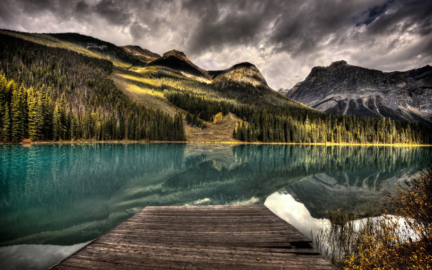 Lake et promenade au crépuscule vues fonds d'écran HD #14 - 1440x900