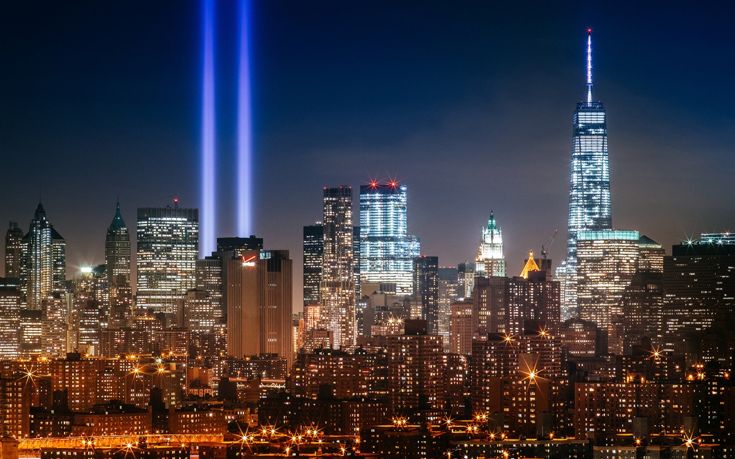 뉴욕의 엠파이어 스테이트 빌딩, 도시의 밤 HD 배경 화면 #19 - 1440x900