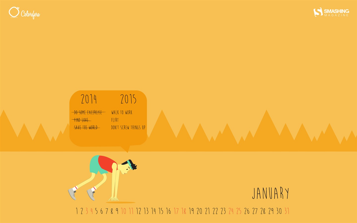 Janvier 2015 calendar fond d'écran (2) #2 - 1440x900