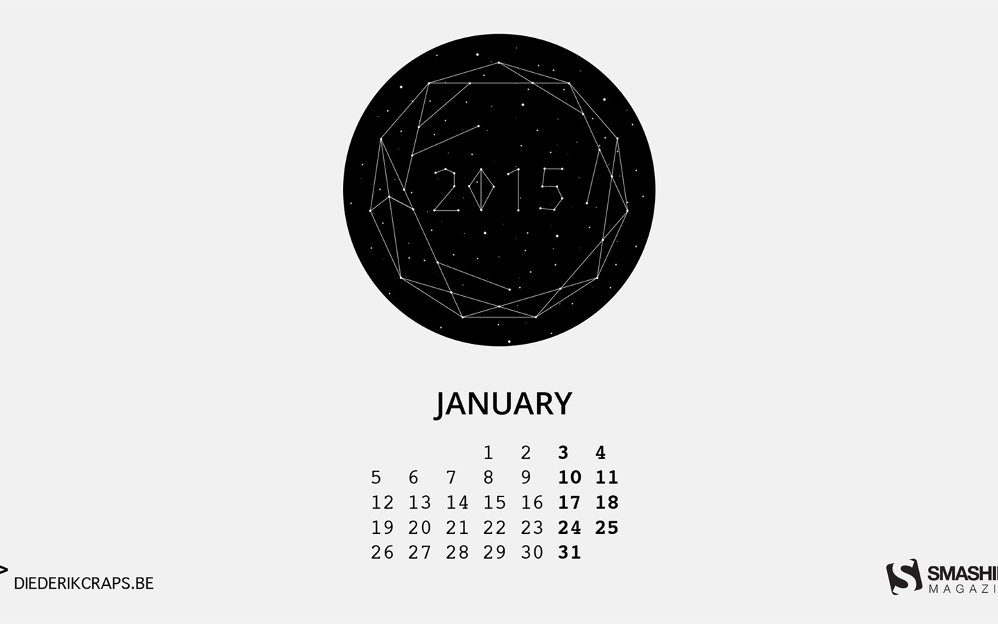 2015年1月 月曆壁紙(二) #3 - 1440x900
