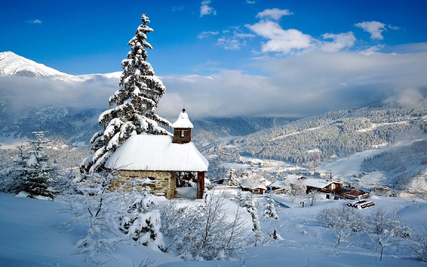 겨울 눈 아름다운 풍경의 HD 월페이퍼 #20 - 1440x900