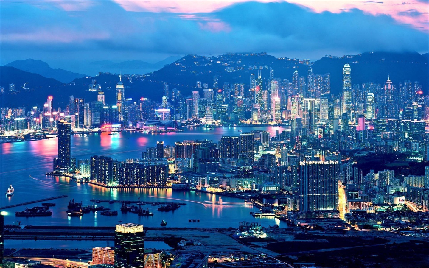 Hong Kong je Městská krajina krásné HD tapety na plochu #17 - 1440x900