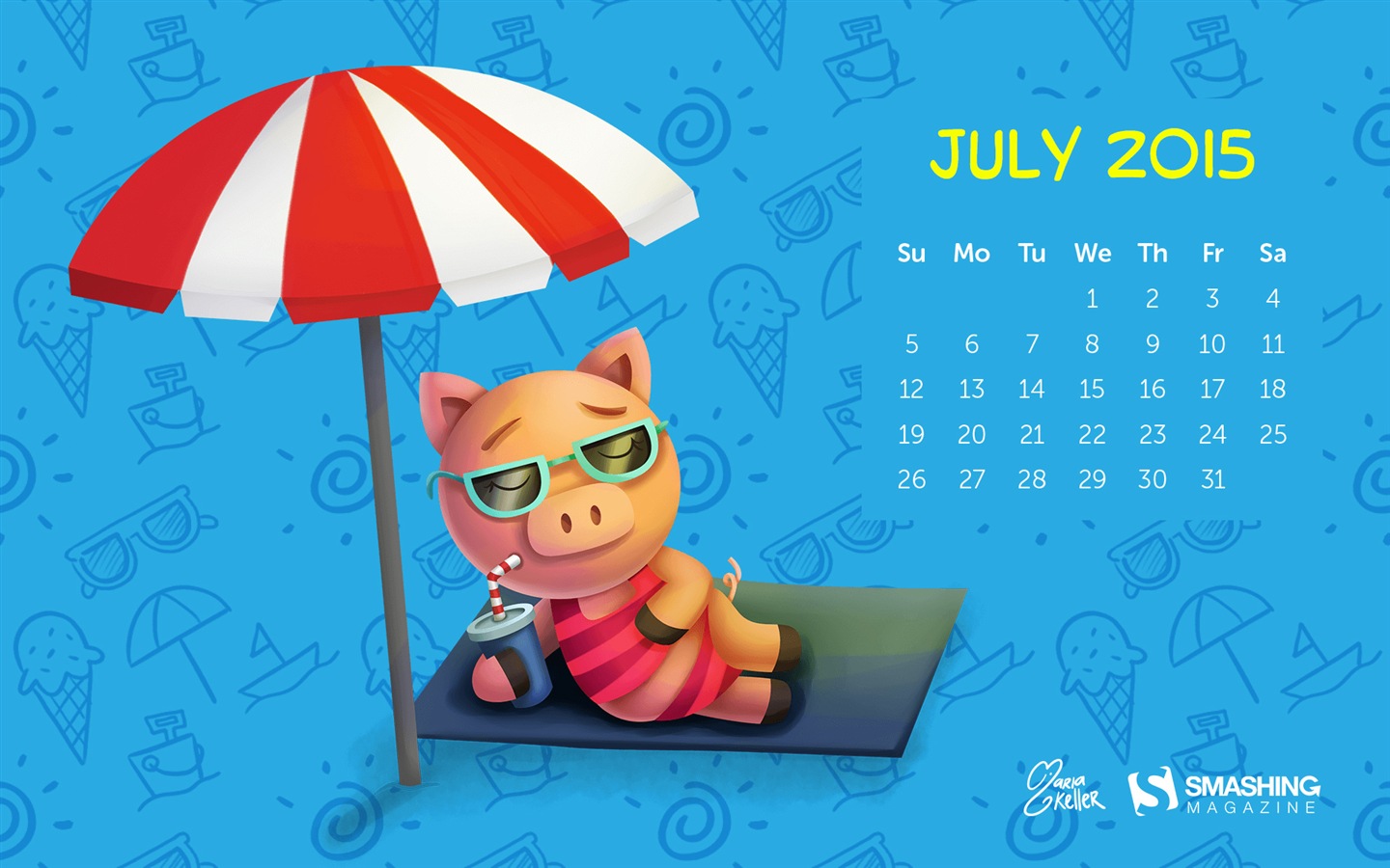 2015年7月 月曆壁紙(二) #6 - 1440x900