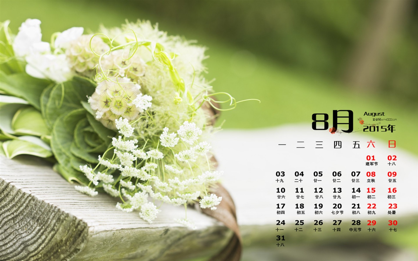 2015年8月 月曆壁紙(一) #19 - 1440x900
