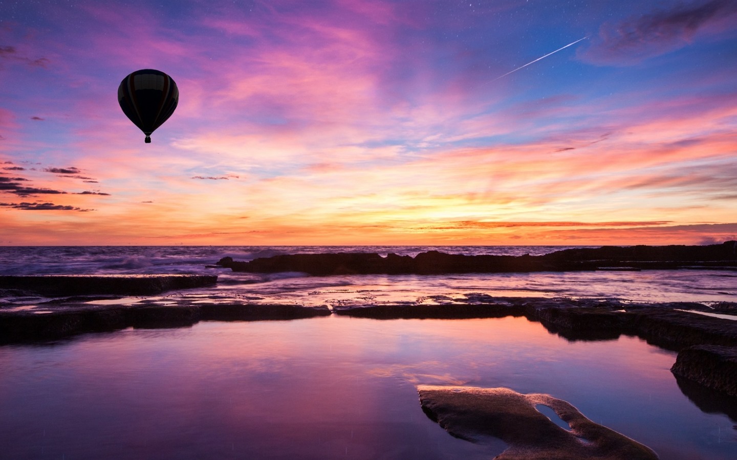 Trees, mountains, water, sunrise and sunset, nature scenery HD wallpapers #13 - 1440x900