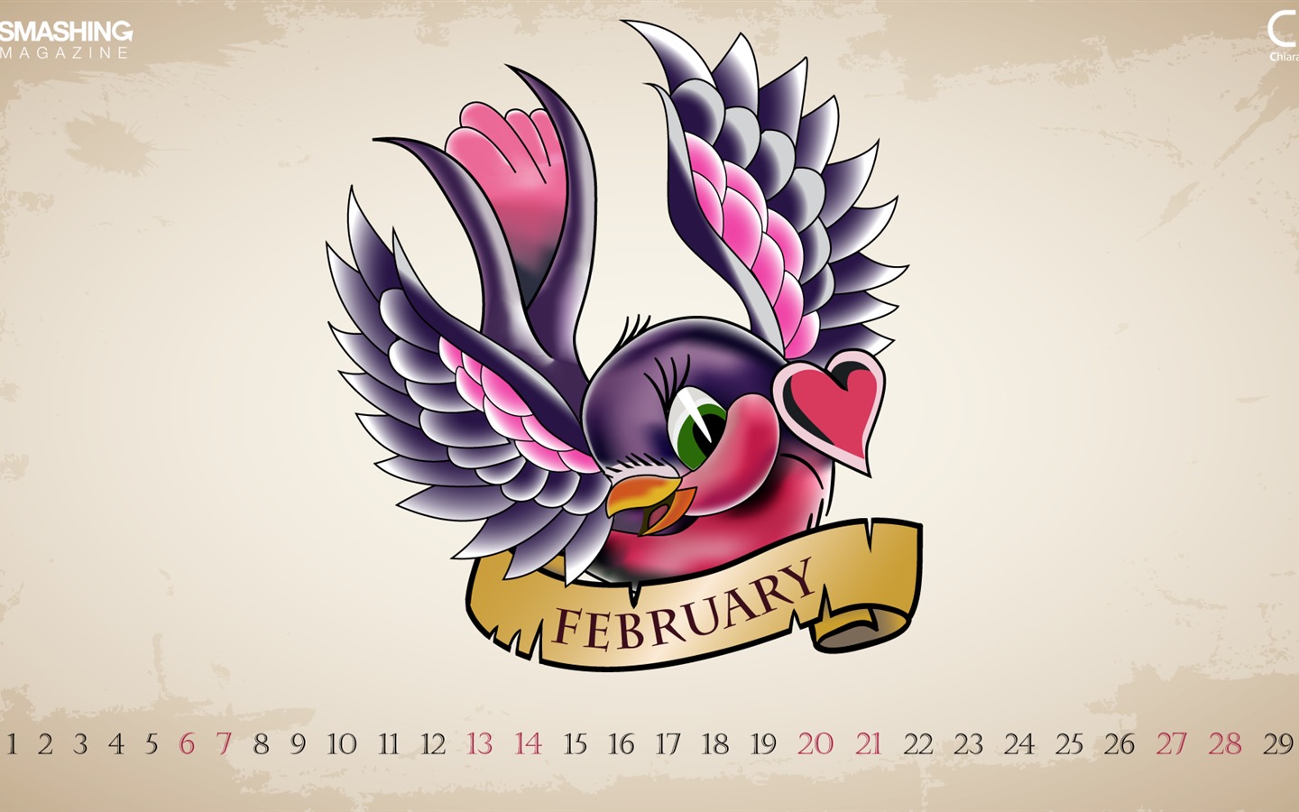 Februar 2016 Kalender Wallpaper (2) #1 - 1440x900