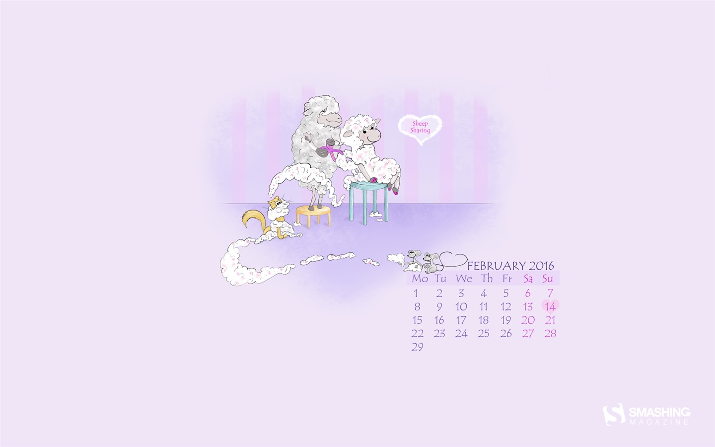 Februar 2016 Kalender Wallpaper (2) #14 - 1440x900