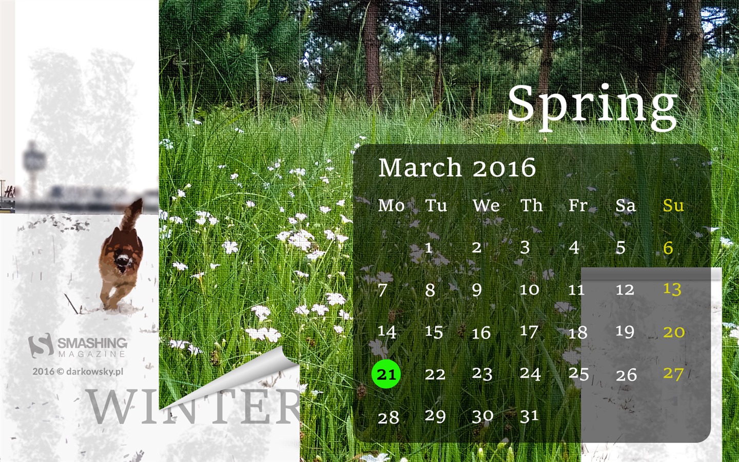 2016년 3월 캘린더 벽지 (2) #10 - 1440x900
