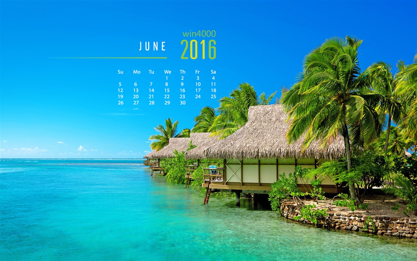 Juin 2016 calendrier fond d'écran (1) #1 - 1440x900