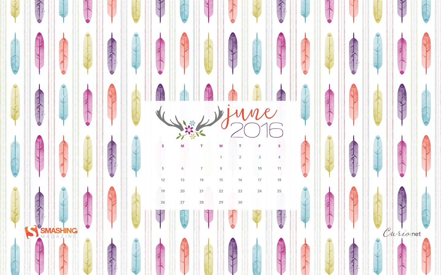 Juin 2016 calendrier fond d'écran (2) #10 - 1440x900