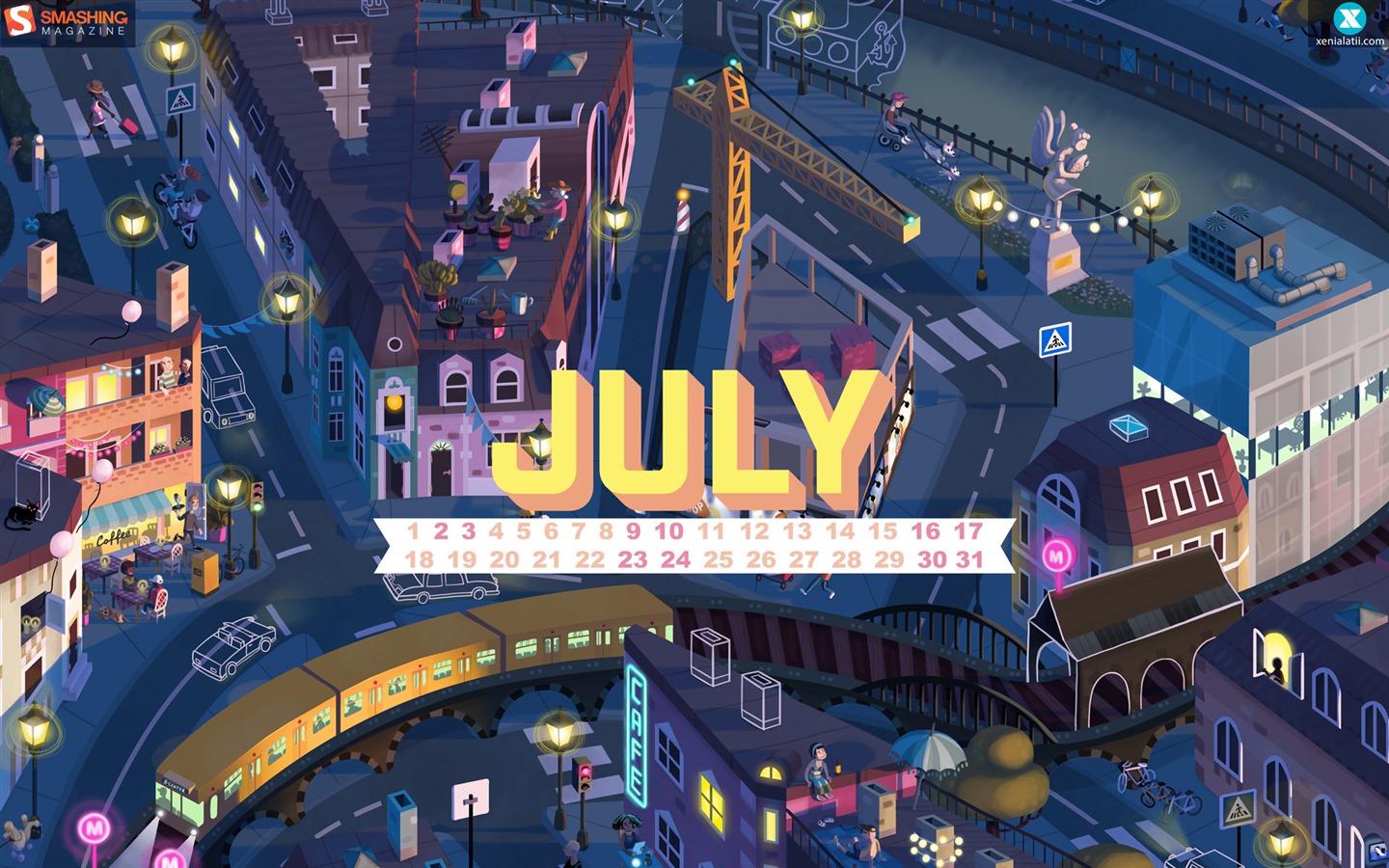 Července 2016 kalendář tapety (1) #1 - 1440x900