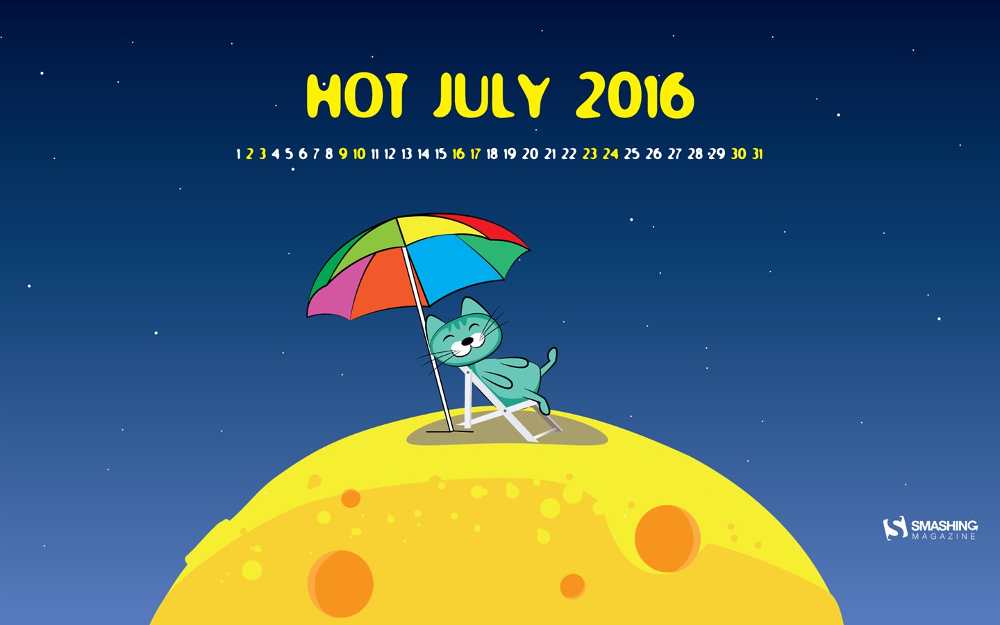 2016年7月 月曆壁紙(二) #19 - 1440x900