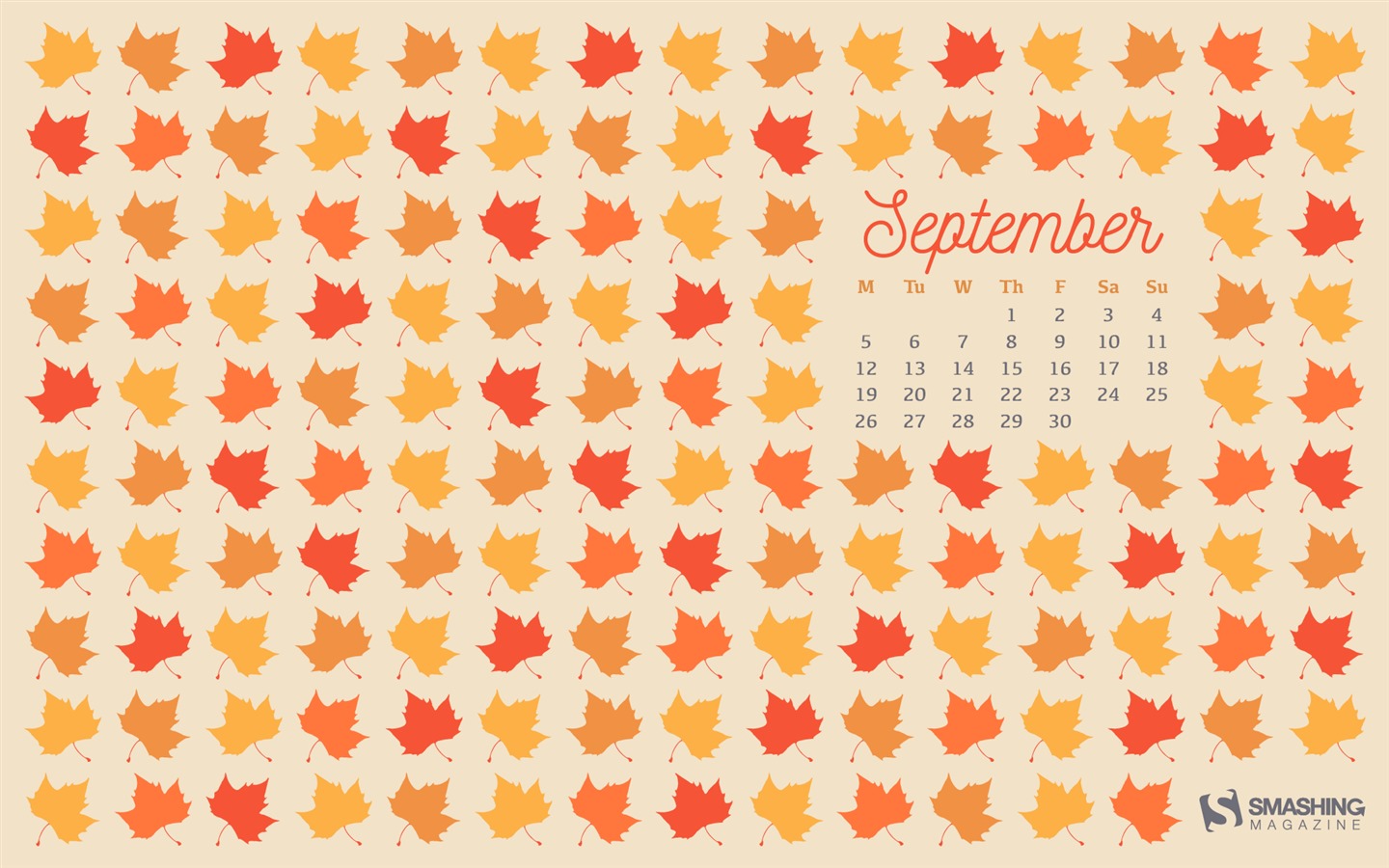 September 2016 Kalender Wallpaper (2) #9 - 1440x900