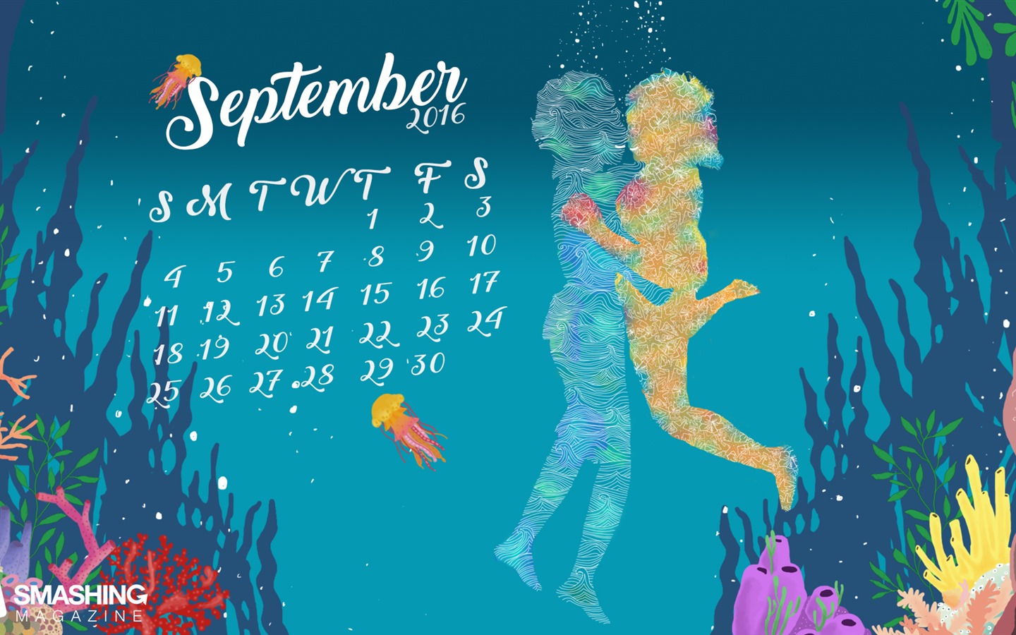 Septembre 2016 calendrier fond d'écran (2) #19 - 1440x900