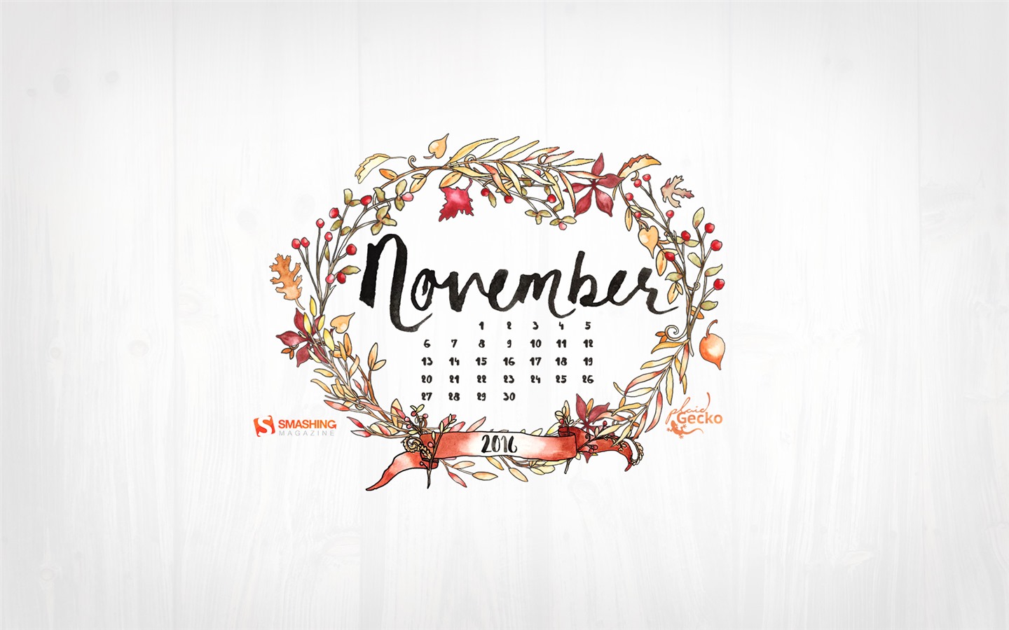 November 2016 calendar wallpaper (2) #7 - 1440x900