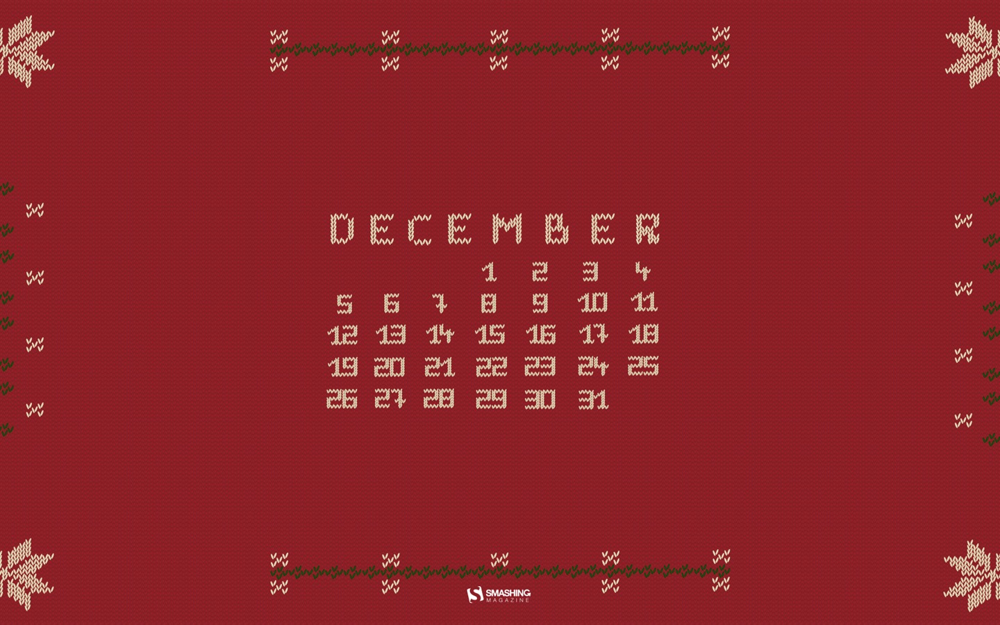December 2016 Christmas theme calendar wallpaper (2) #12 - 1440x900
