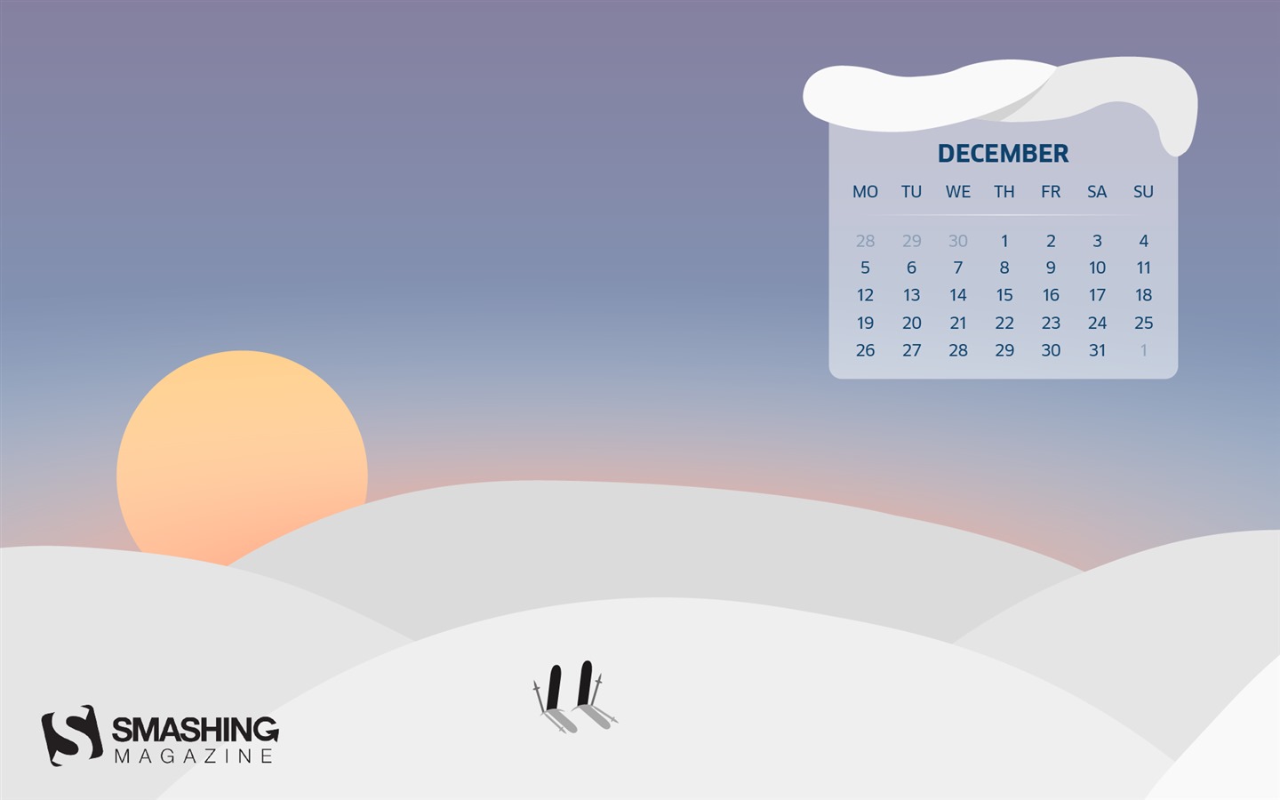 Fondo de escritorio del calendario de la Navidad de diciembre de 2016 (2) #14 - 1440x900