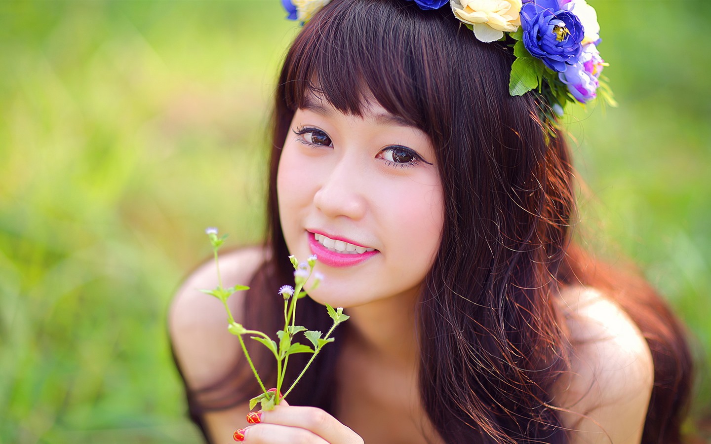 순수하고 사랑스러운 젊은 아시아 여자의 HD 월페이퍼 컬렉션 (5) #4 - 1440x900