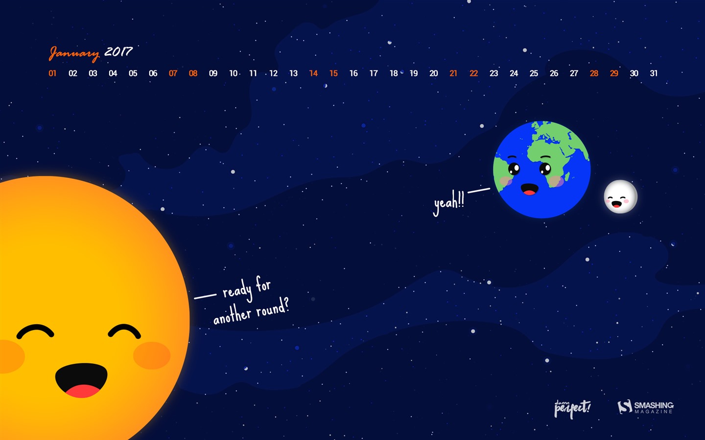 Fondos de calendario de enero de 2017 (1) #20 - 1440x900