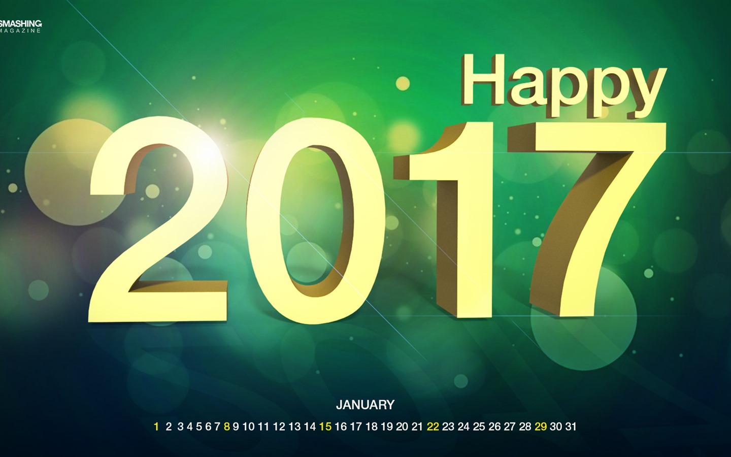 Fondos de calendario de enero de 2017 (2) #1 - 1440x900