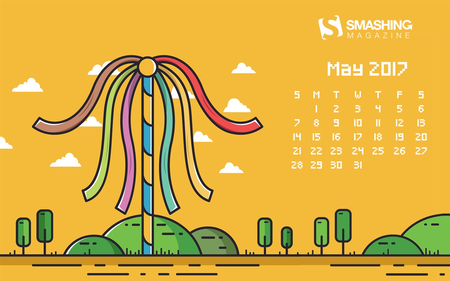 Fondo de pantalla del calendario de mayo de 2017 #14 - 1440x900