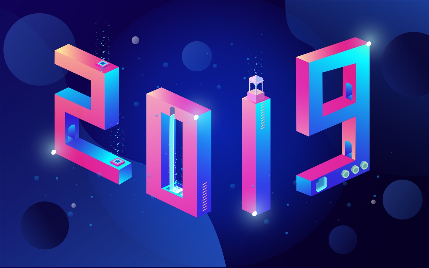 Happy New Year 2019 HD wallpapers #1 - 1440x900