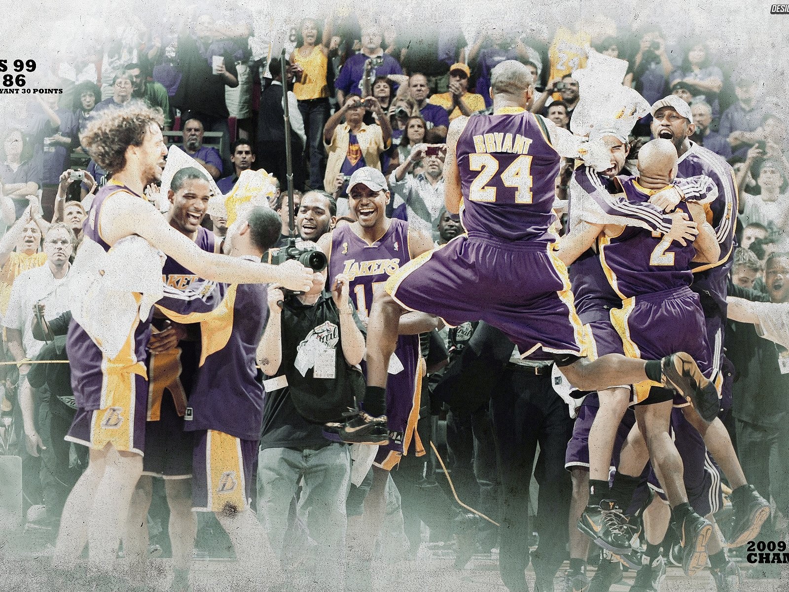 NBA2009總冠軍湖人隊壁紙 #15 - 1600x1200